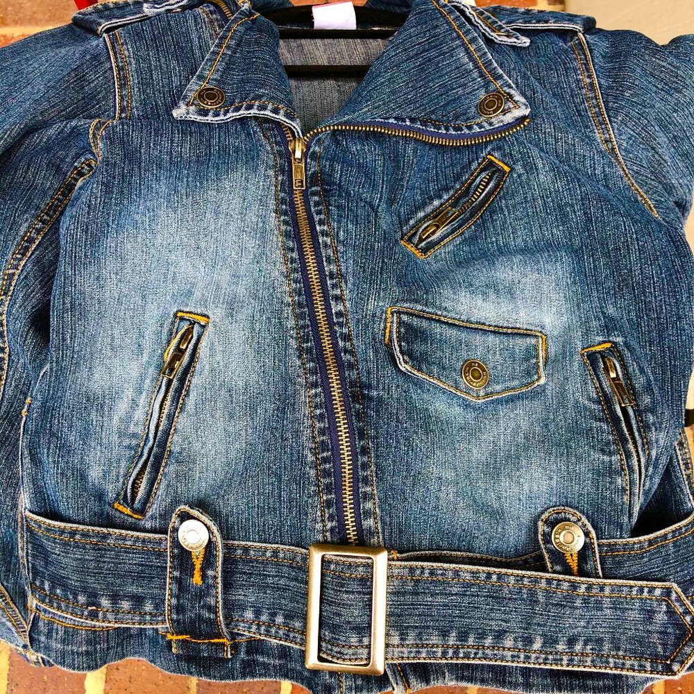 Vintage Denim Jean Buckle Jacket